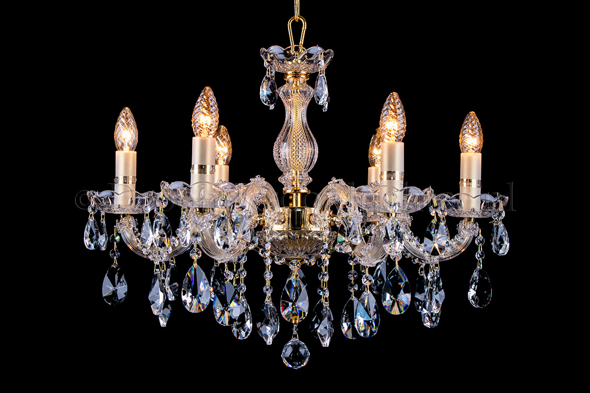 Deluxe Crystal Chandelier Maria Theresa in gold 6 lights - Ø60cm
